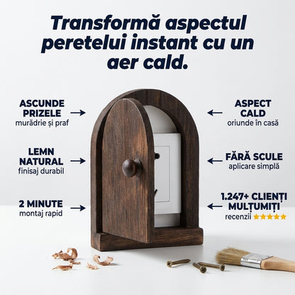 Capac Priză Lemn Decorativ
