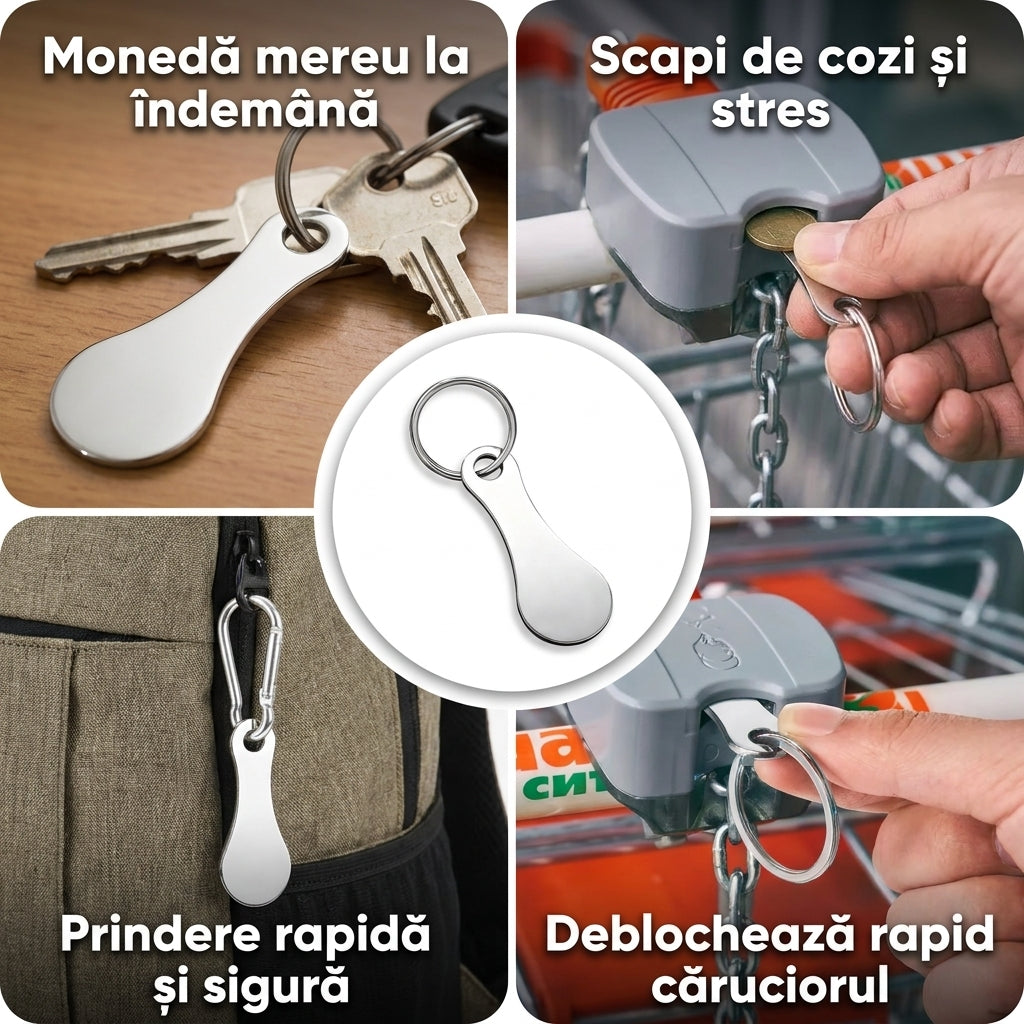 Breloc Monedă Oțel Inoxidabil