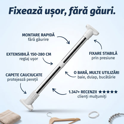 BARĂ EXTENSIBILĂ 150 CM - 280 CM