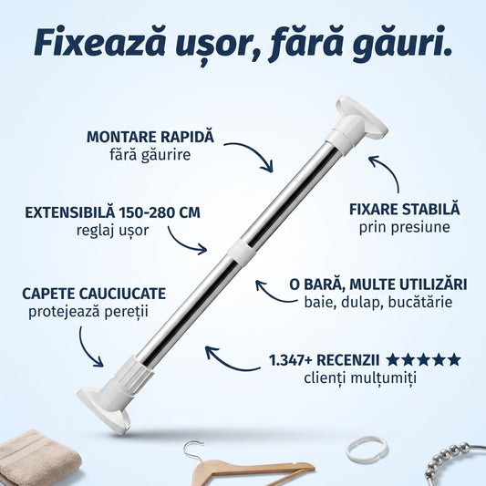 BARĂ EXTENSIBILĂ 150 CM - 280 CM