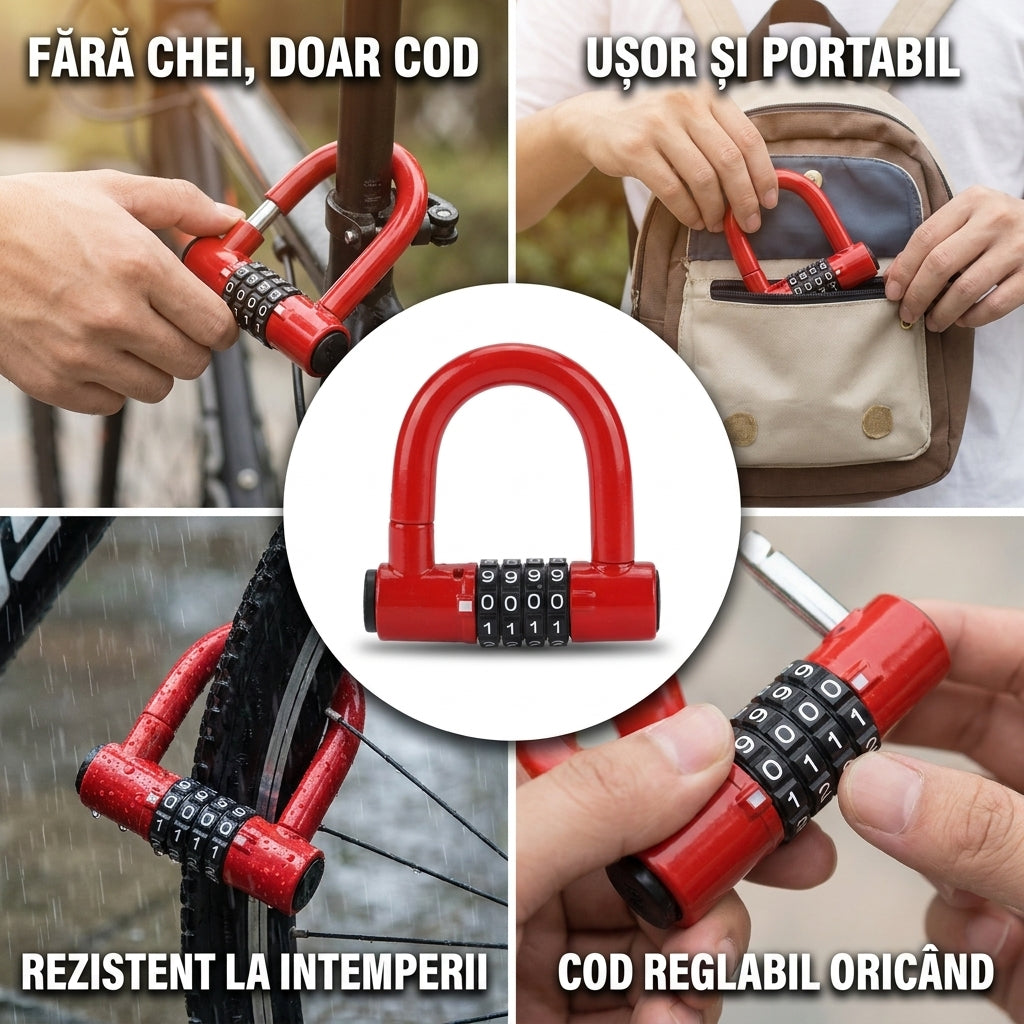 Lacăt Combinație Bicicletă