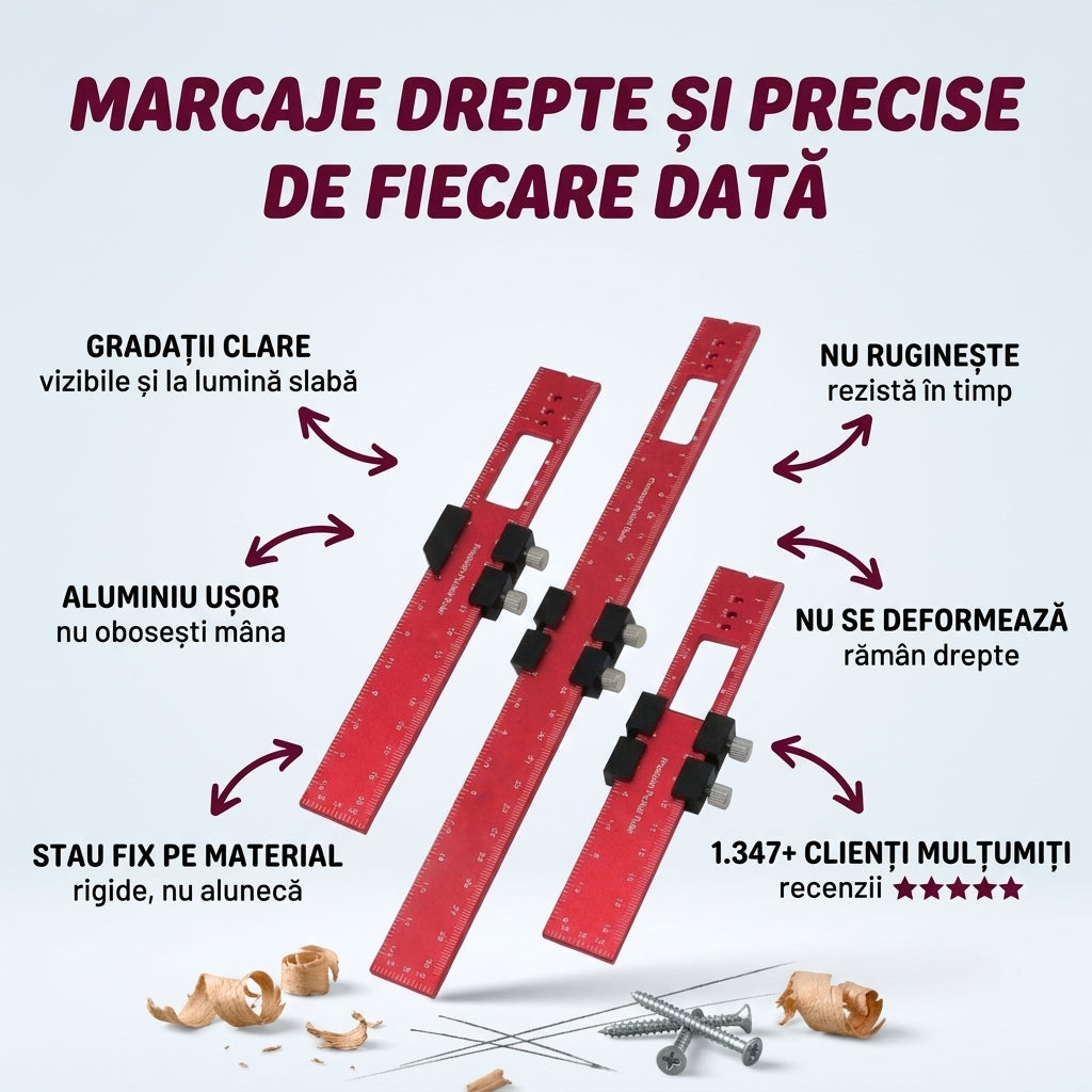 Set Rigle Marcare din Aluminiu