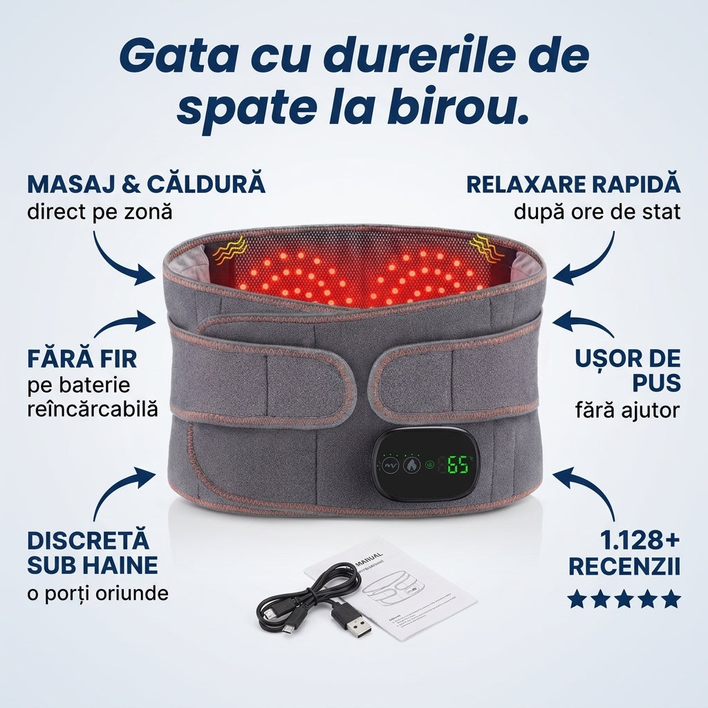Centură Masaj Lombar Încălzire