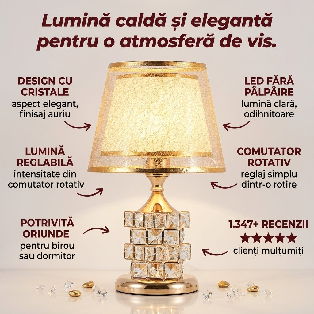 Lampă Cristal Birou LED