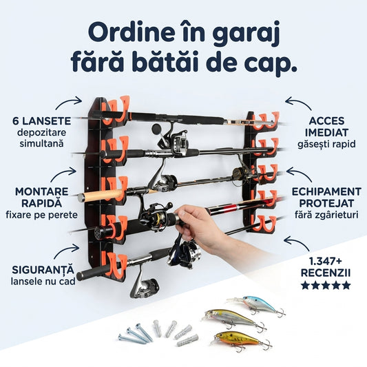 Suport Perete Lansete Pescuit
