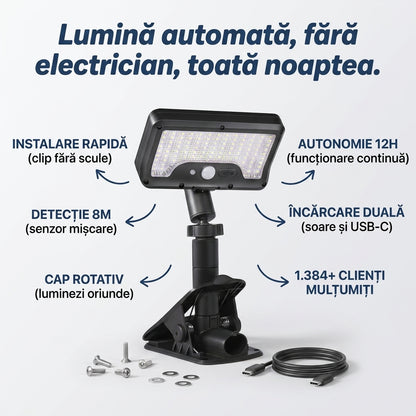 Lampă Solară Clip-On
