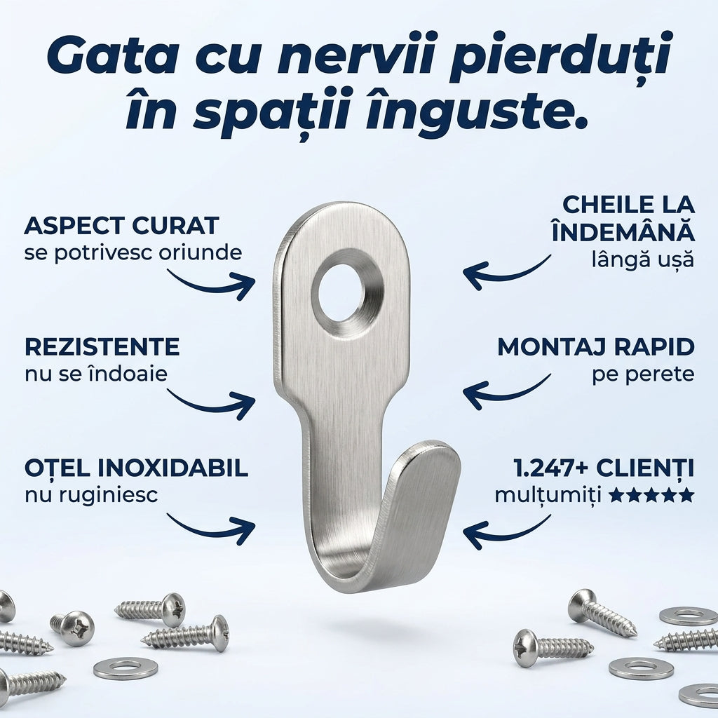 Cârlige Perete Oțel Inoxidabil
