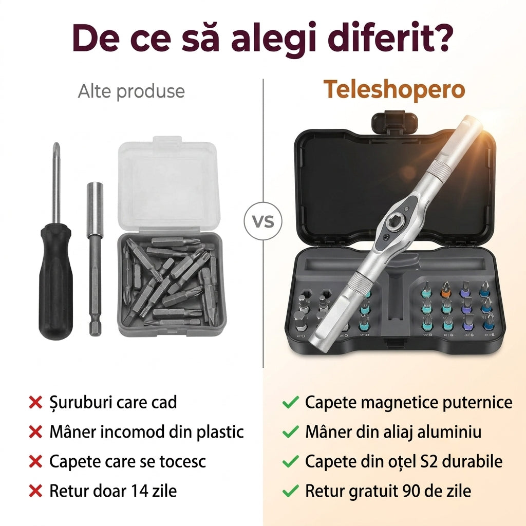 Set Șurubelniță Ratchet Magnetic
