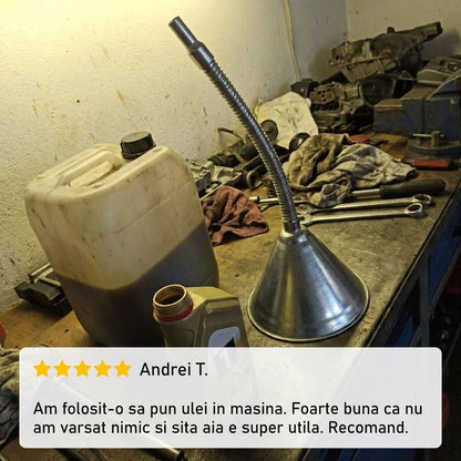 Pâlnie Metalică Flexibilă cu Sită