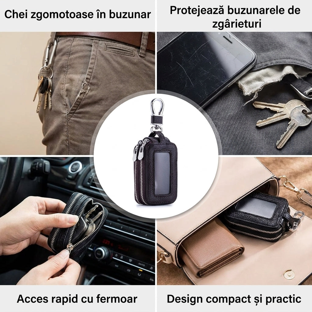 Portofel Chei Piele Compact