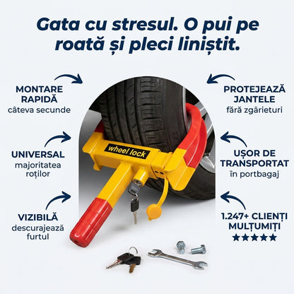 Clemă Antifurt Roată Portabilă