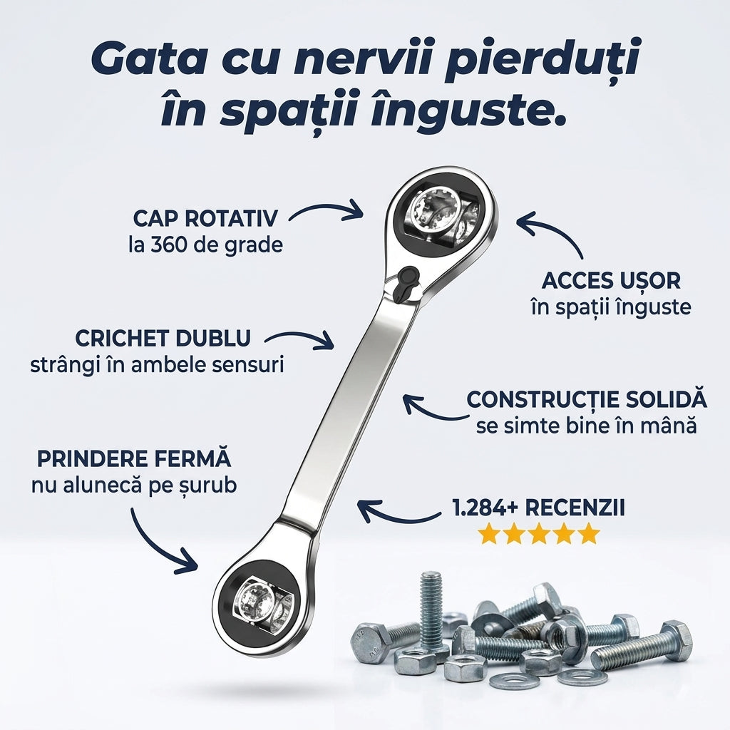 Cheie Crichet Dublu Rotativă