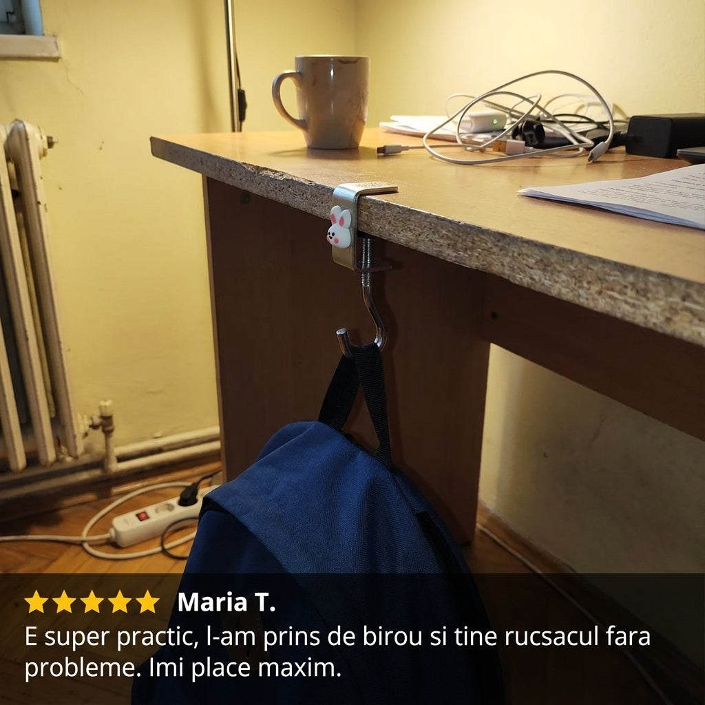 Cârlig Rotativ Birou Rucsac