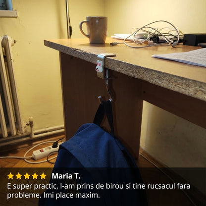 Cârlig Rotativ Birou Rucsac