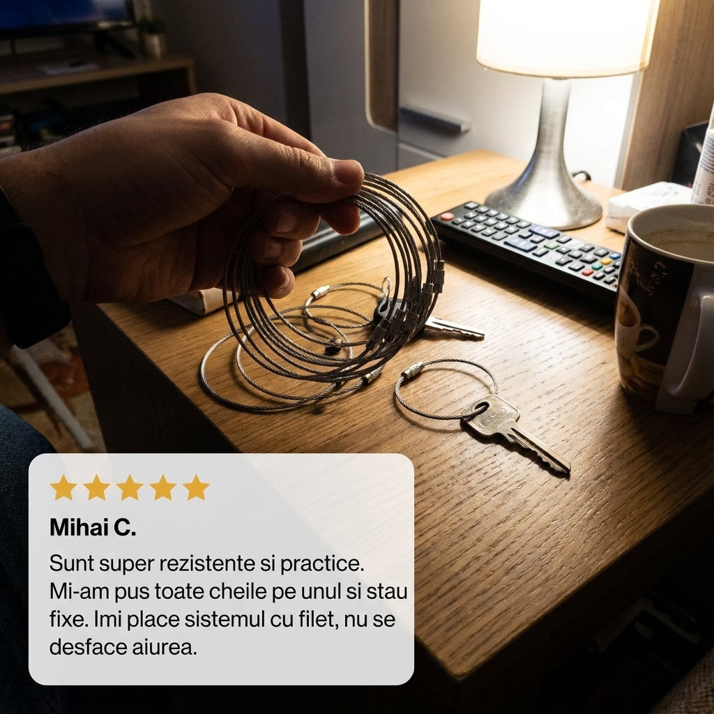 Breloc Cablu Inox Multifuncțional