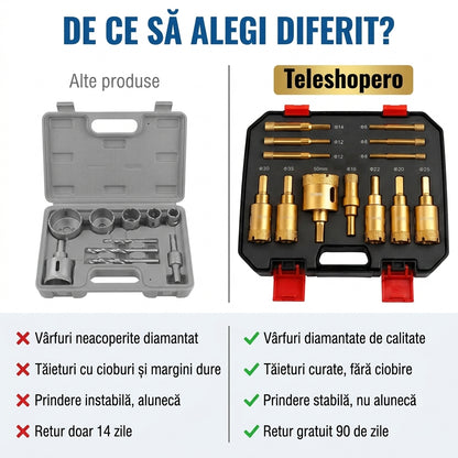 Set 12 Burghie Diamantate Pentru Găuri