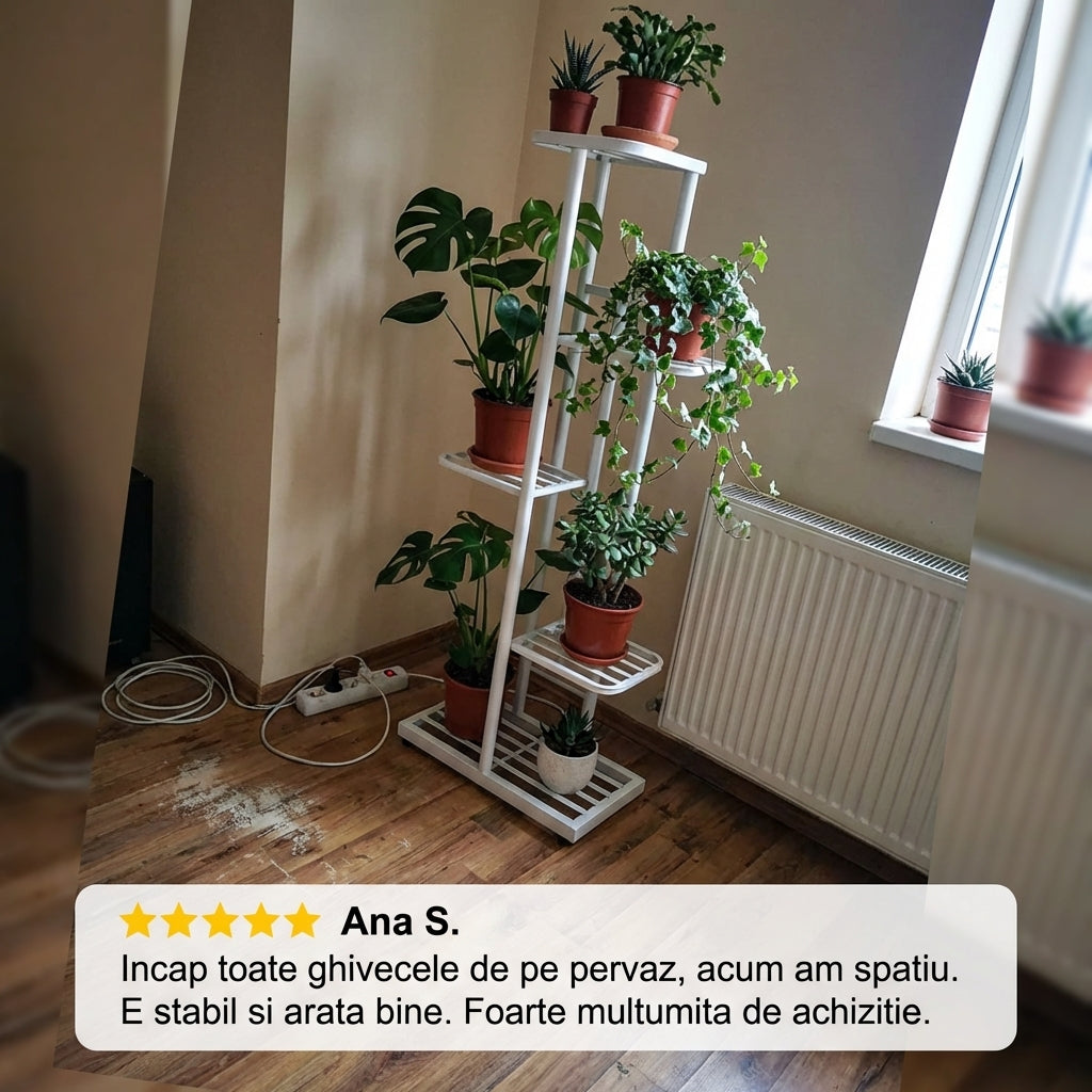 Raft Plante Modular Metal Negru