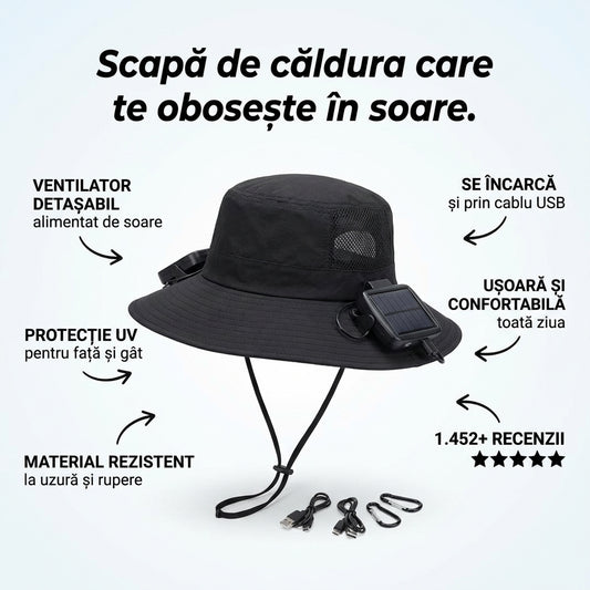 Pălărie Solară Cu Ventilator