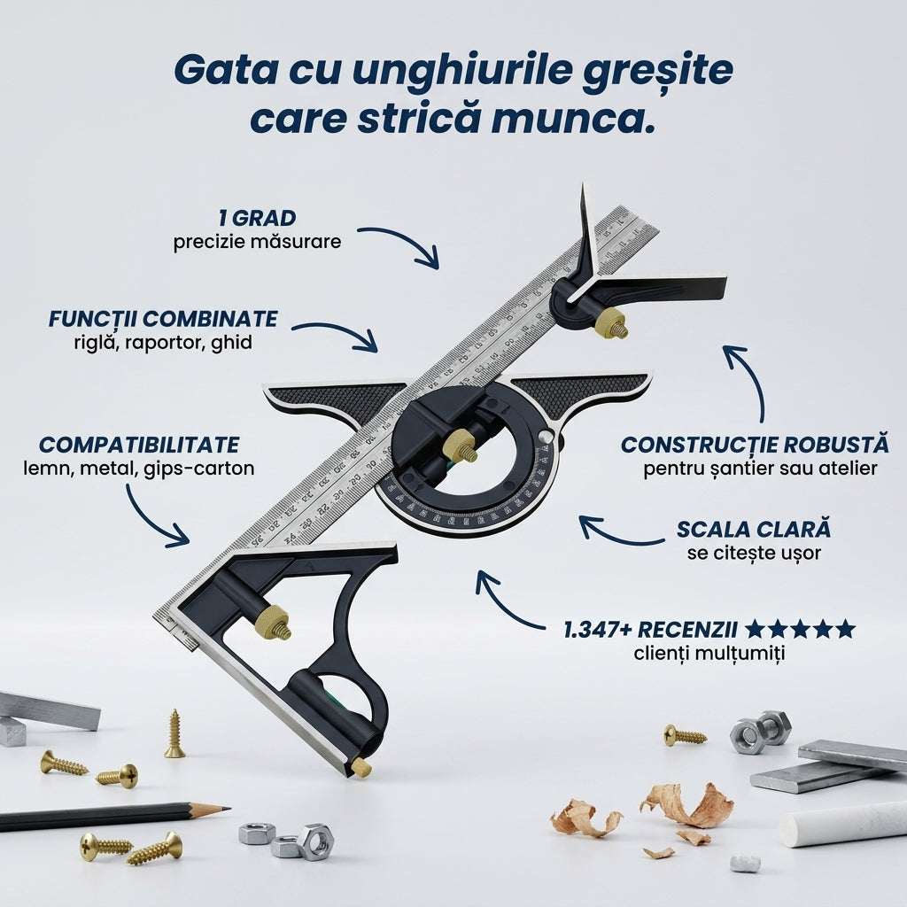 Riglă Unghiulară Reglabilă Tâmplărie