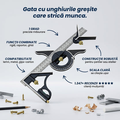 Riglă Unghiulară Reglabilă Tâmplărie