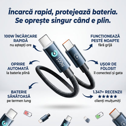 Cablu de încărcare rapidă cu oprire automată