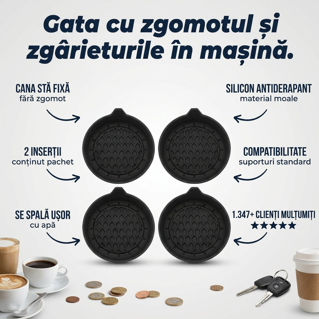 Set 2 Inserții Silicon Suport Pahare