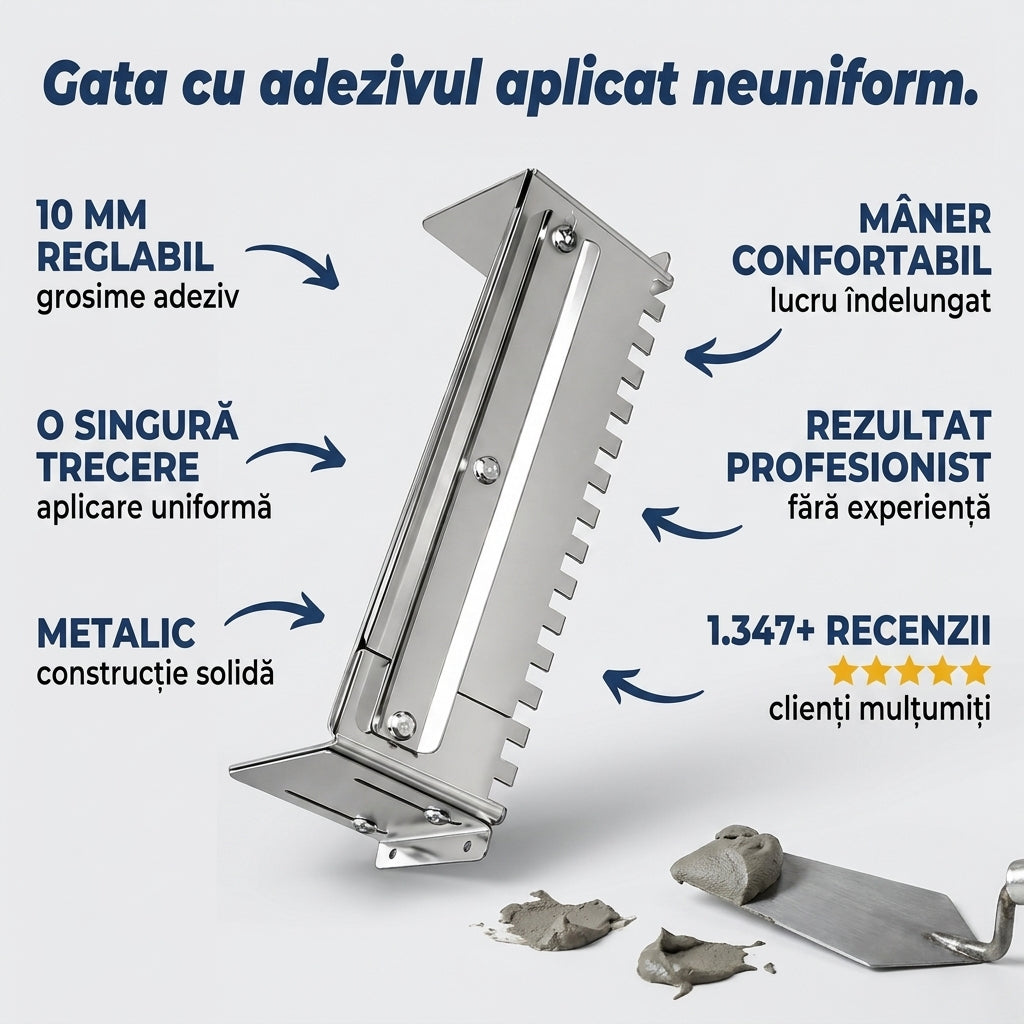 Gletieră Reglabilă pentru Adeziv