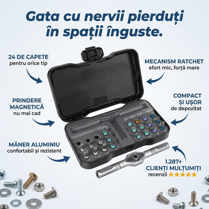 Set Șurubelniță Ratchet Magnetic Precizie