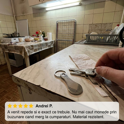 Breloc Monedă Oțel Inoxidabil