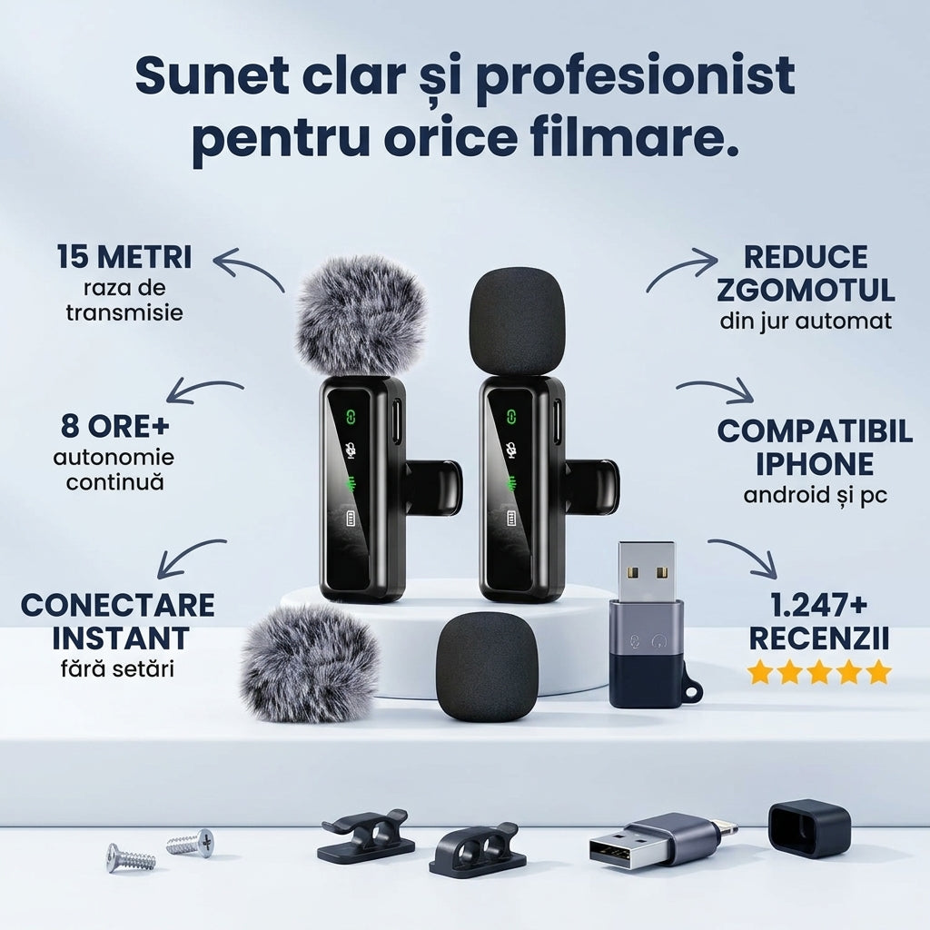 Microfon Lavalier Wireless