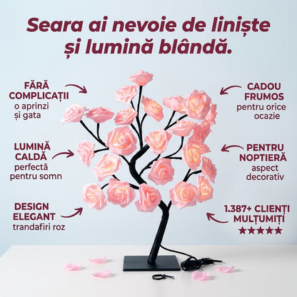Lampă Noapte cu Trandafiri