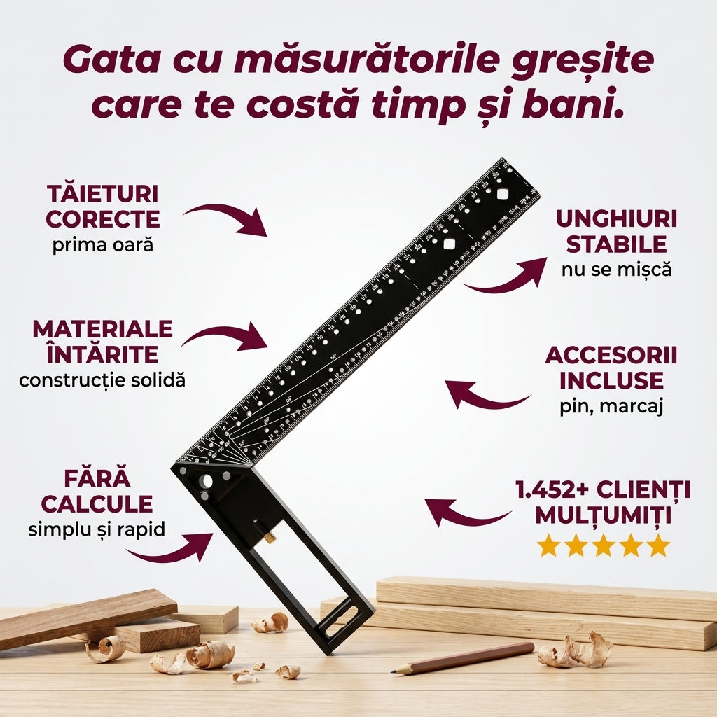 Riglă Unghiulară Multifuncțională
