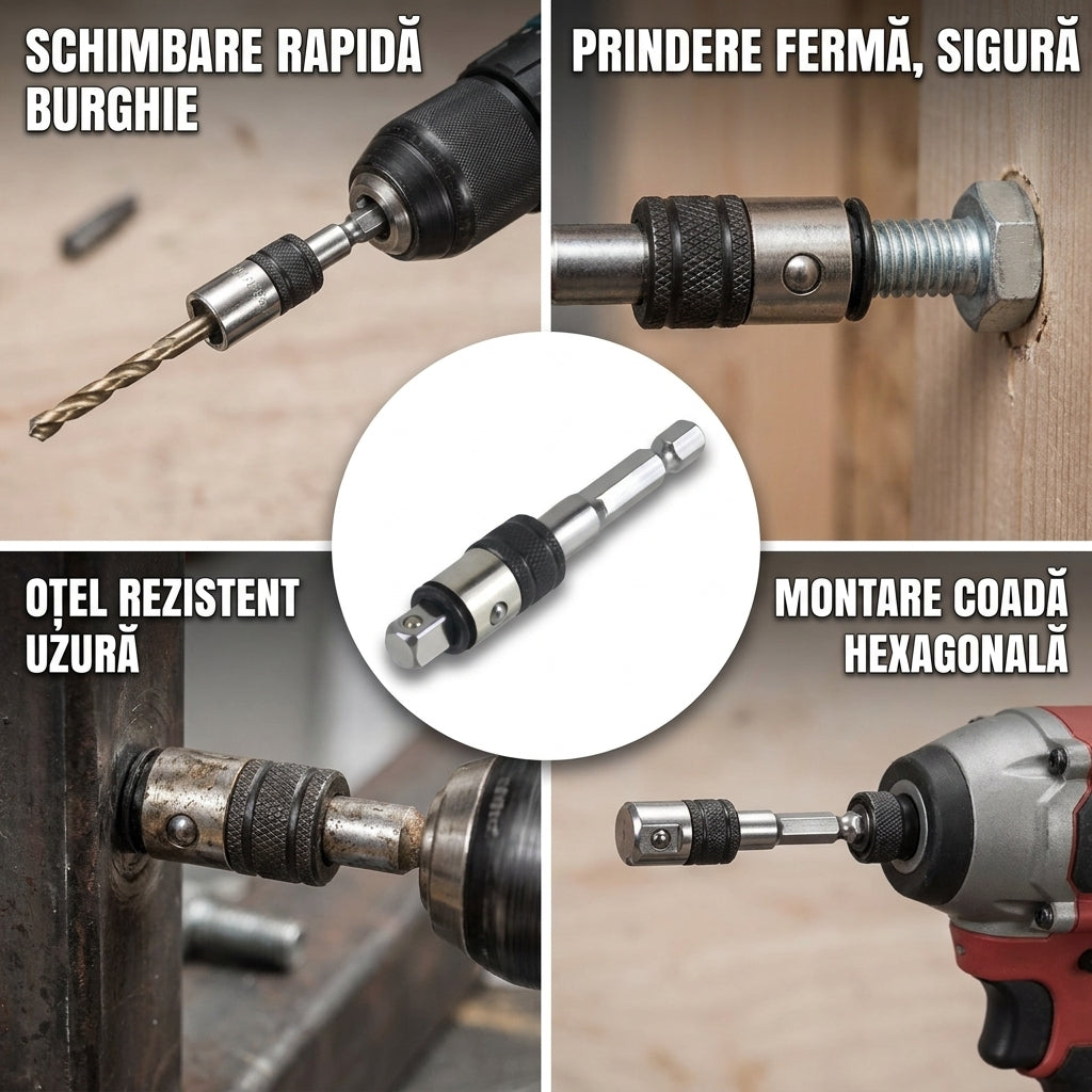 Adaptor Mandrină Hexagonală Oțel