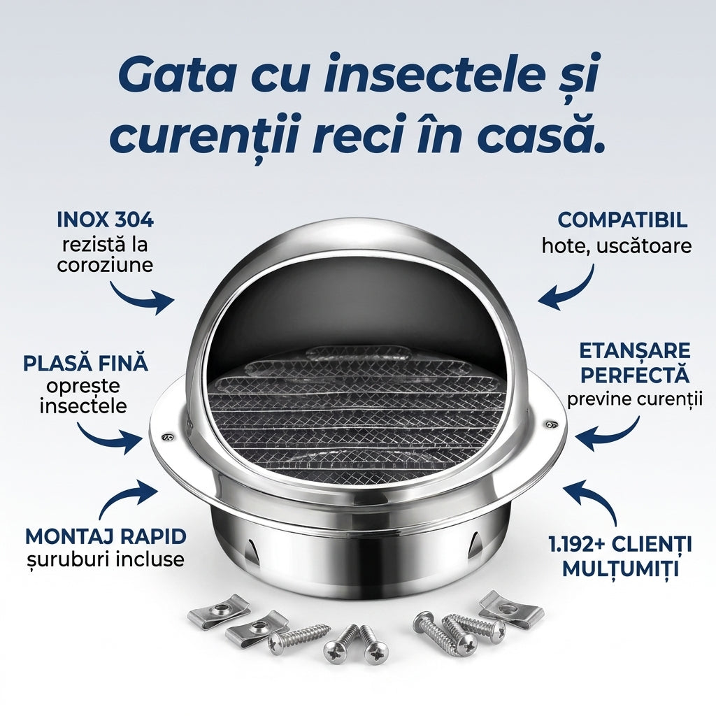 Grilă Evacuare Inox Perete