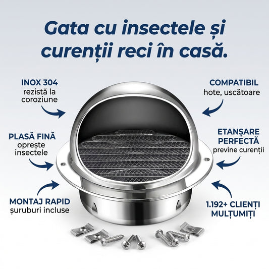 Grilă Evacuare Inox Perete