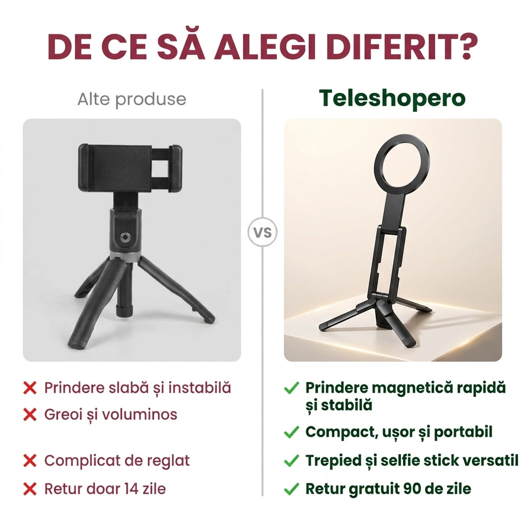 Suport Telefon Magnetic Trepied