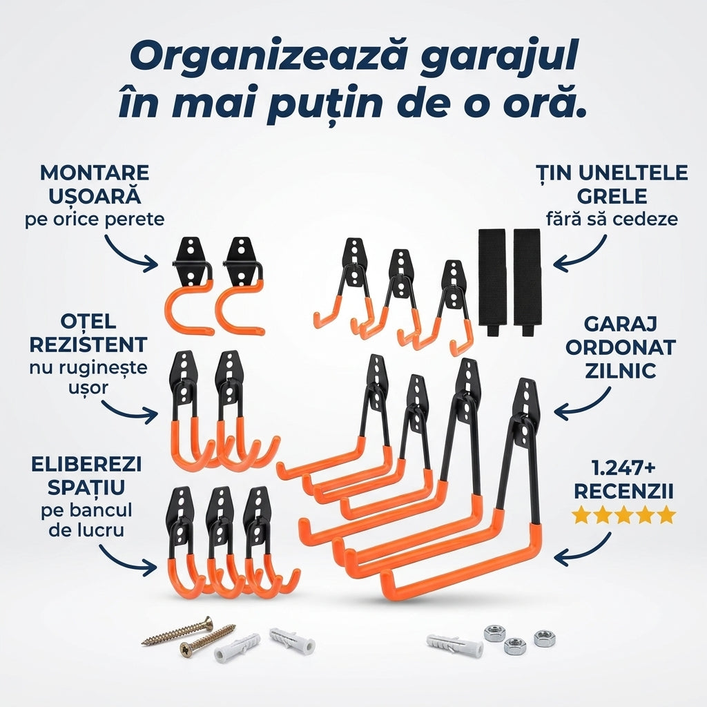 Cârlige Garaj pentru Unelte