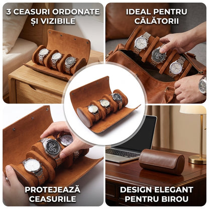Cutie Organizator Ceasuri Piele