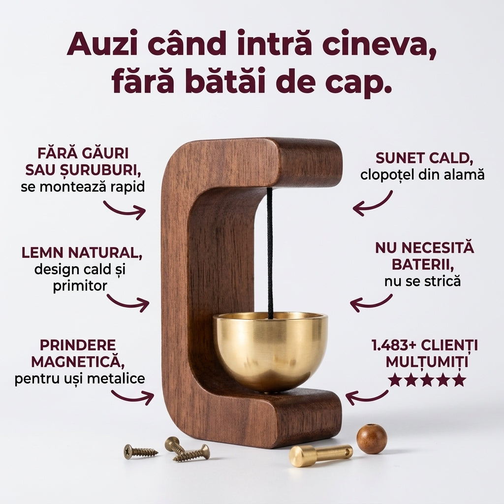 Clopoțel Magnetic Din Lemn