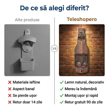 Desfăcător Sticle Perete Lemn