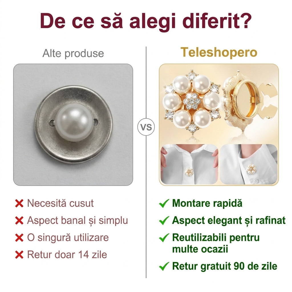 Butoni Perlă și Cristale