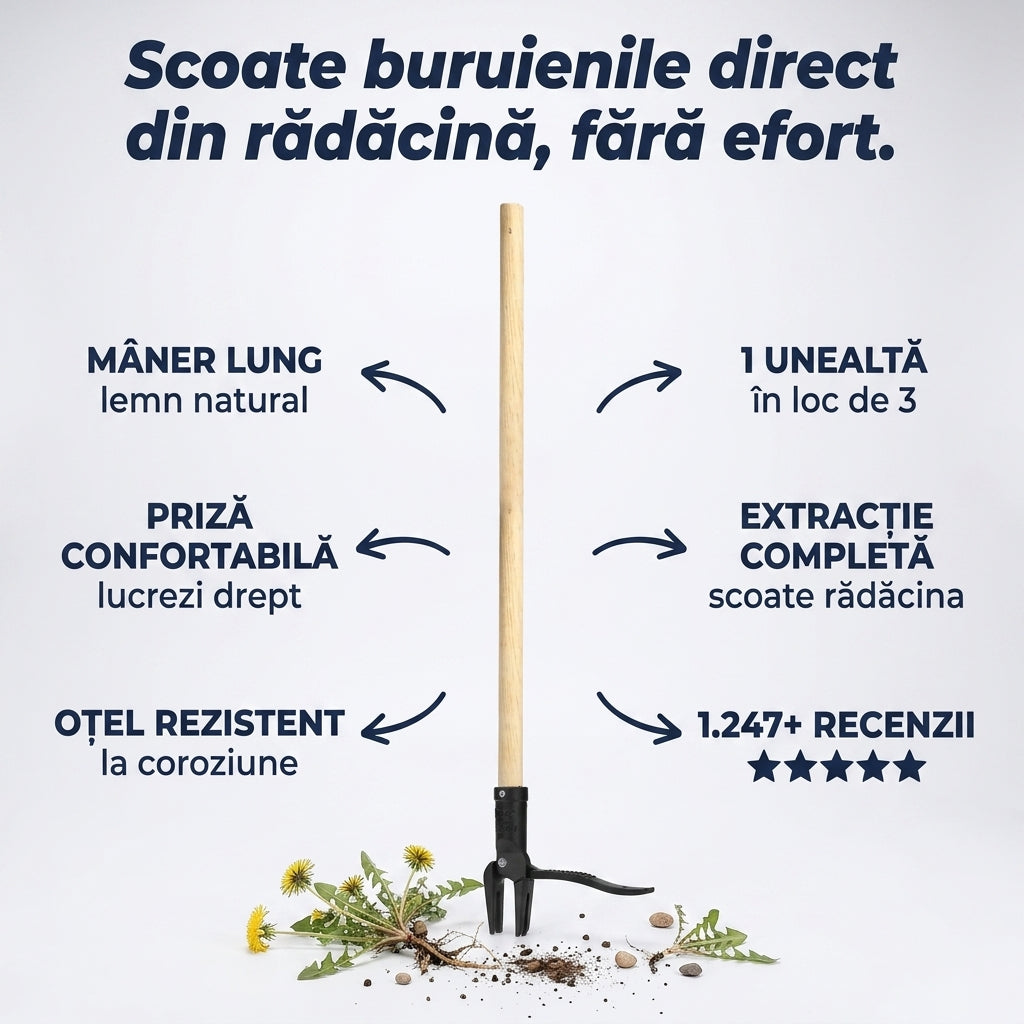 Trăgător Buruieni Mâner Lemn