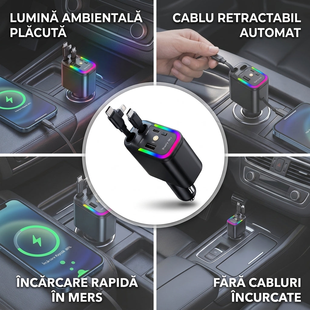 Încărcător Auto Retractabil Ambiental