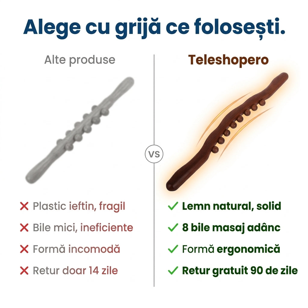 Baston Masaj Guasha Lemn