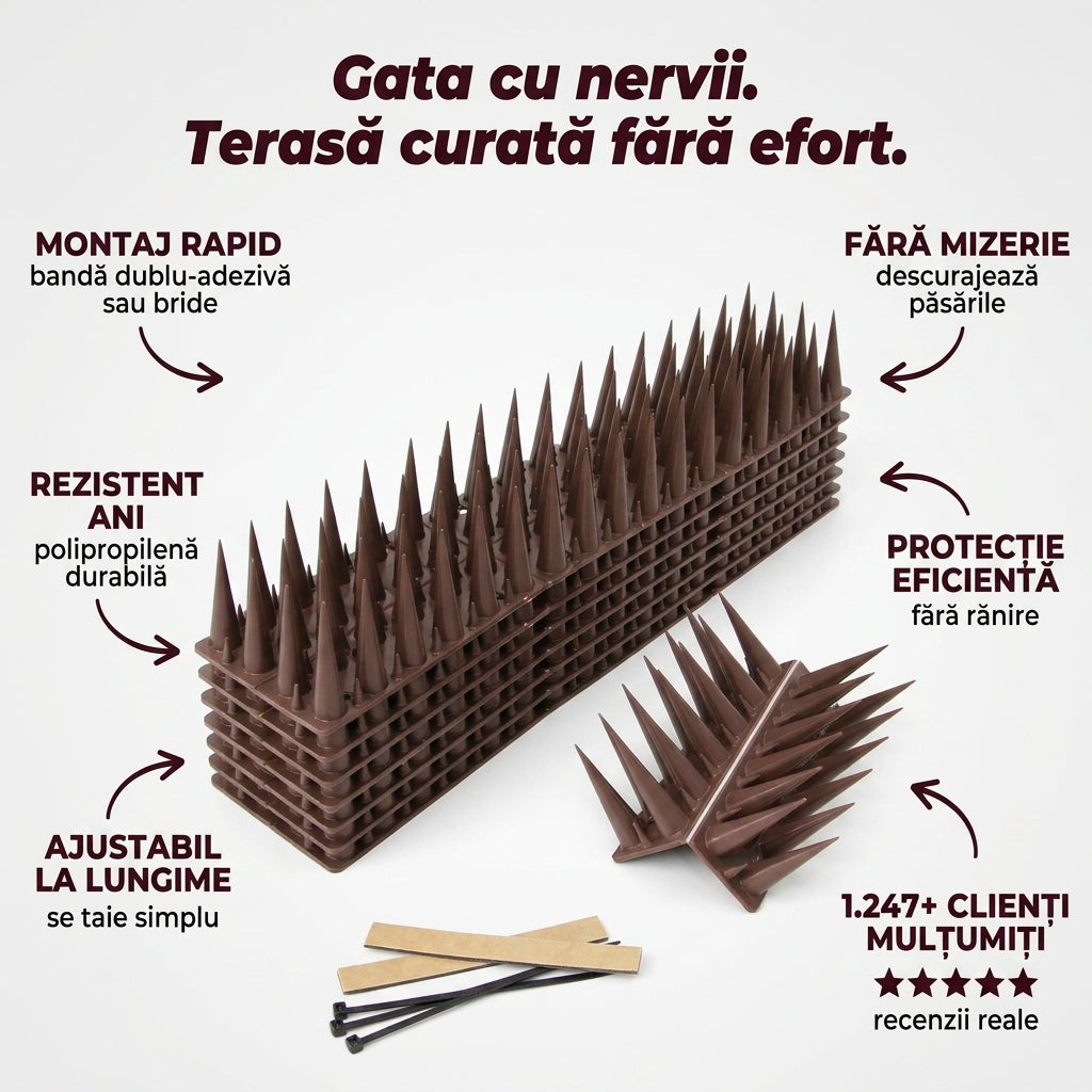 Protecție Spike Anti-Păsări