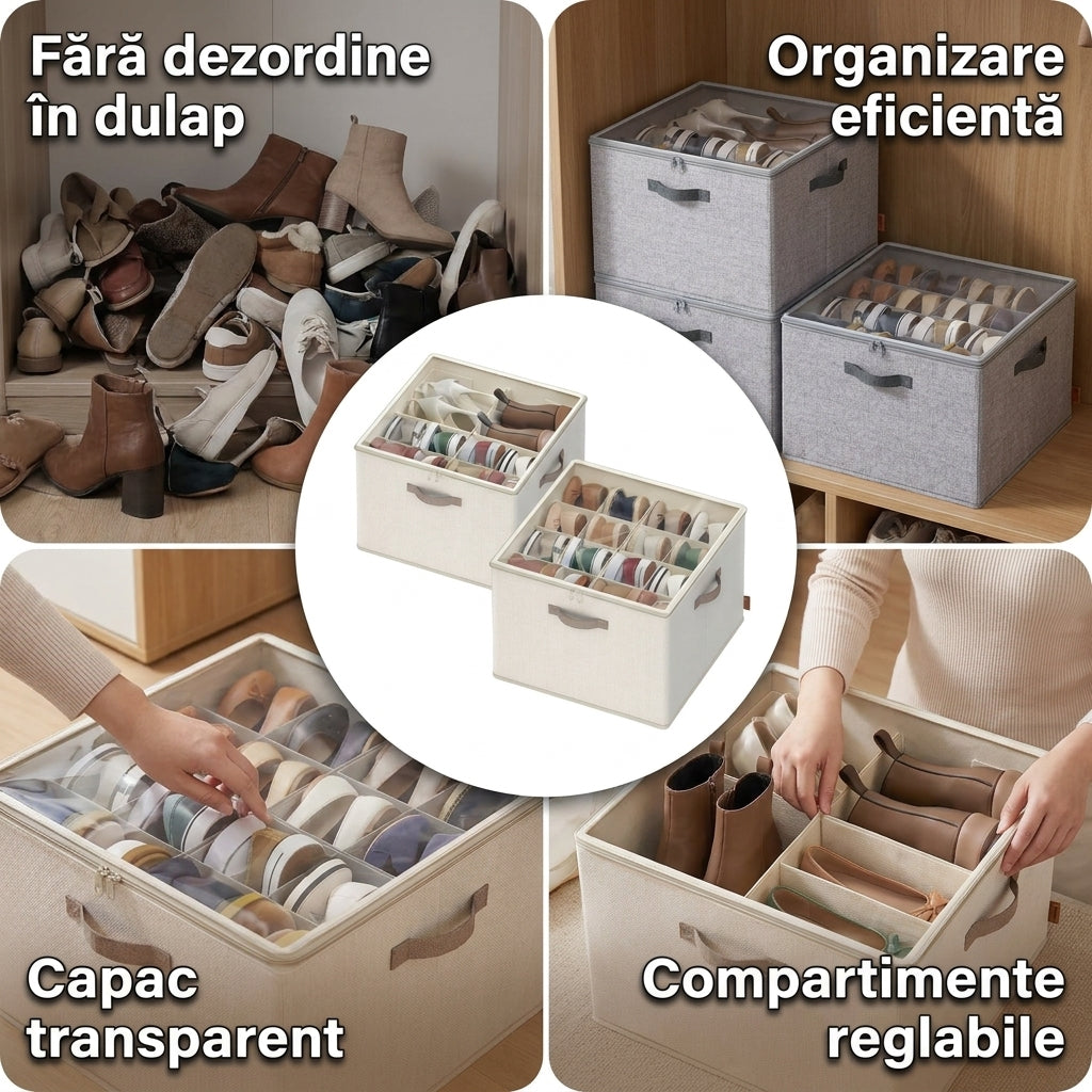 Cutii Organizare Pantofi Transparente