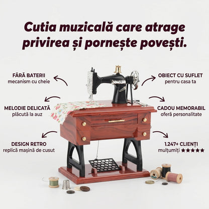 Cutie muzicală în formă de mașină de cusut