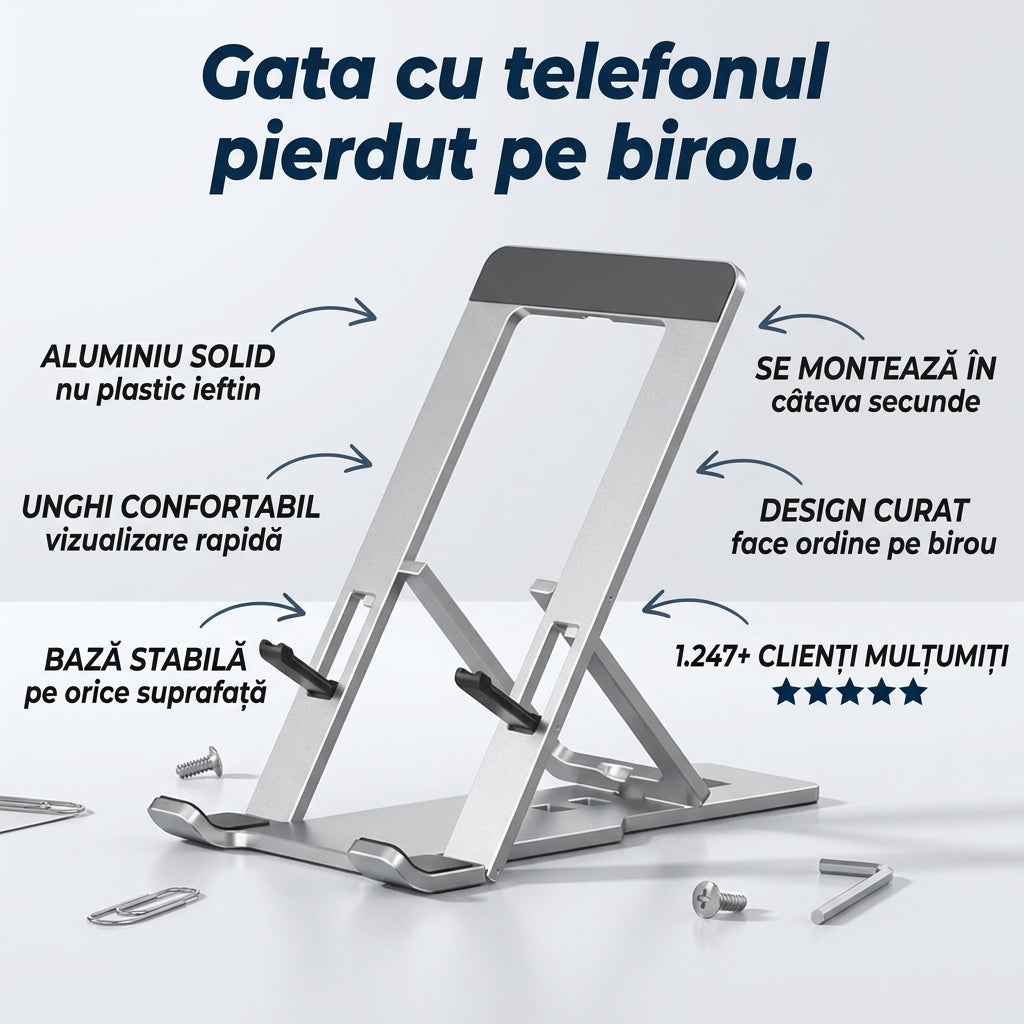 Suport Telefon Birou Aluminiu