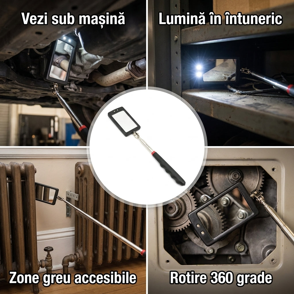 Oglindă Telescopică Inspecție LED