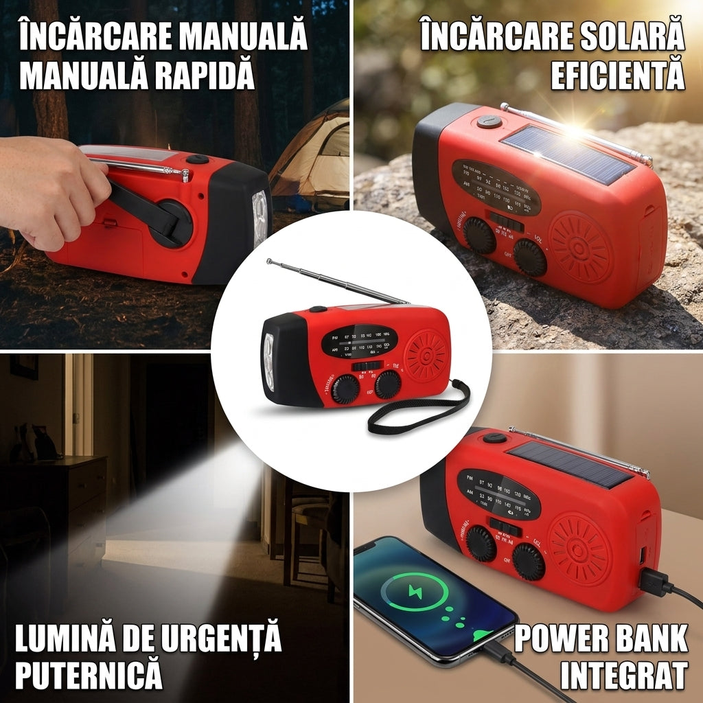 Radio Urgență Portabil Multifuncțional